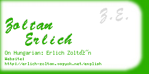 zoltan erlich business card